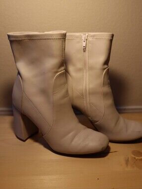 Target White Mid-Calf Block Heel Boots